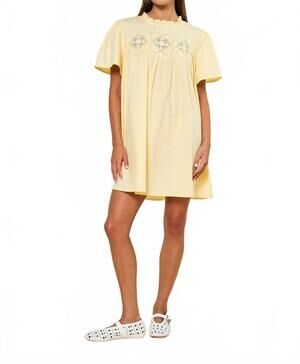 NEW LALAVON babydoll mini dress in butter yellow